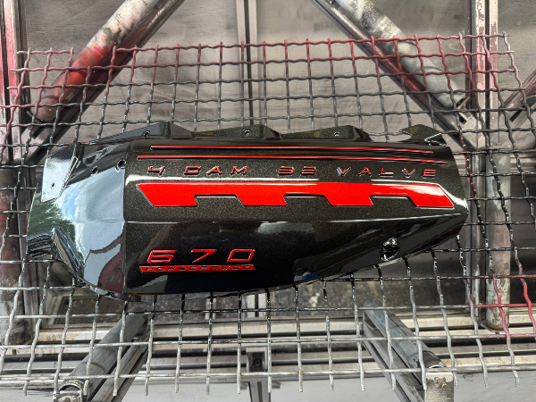 Custom painted intake covers for a new Z06 Stingray Corvette